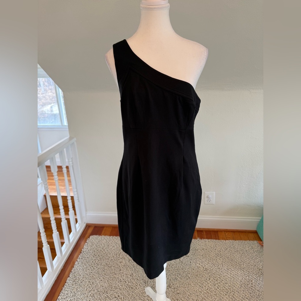Trina Turk Black One-Shoulder Cocktail Dress Size 10